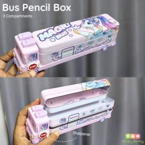 Bus Pencil Box Purple Unicorn