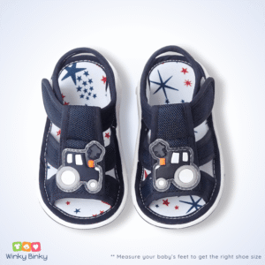 WinkyBinky Car Theme Baby Sandal for 9 18 Month Navy Blue Color