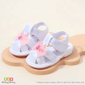 Baby Girl Sandal for 9 to 18 Month with Sound white color 01